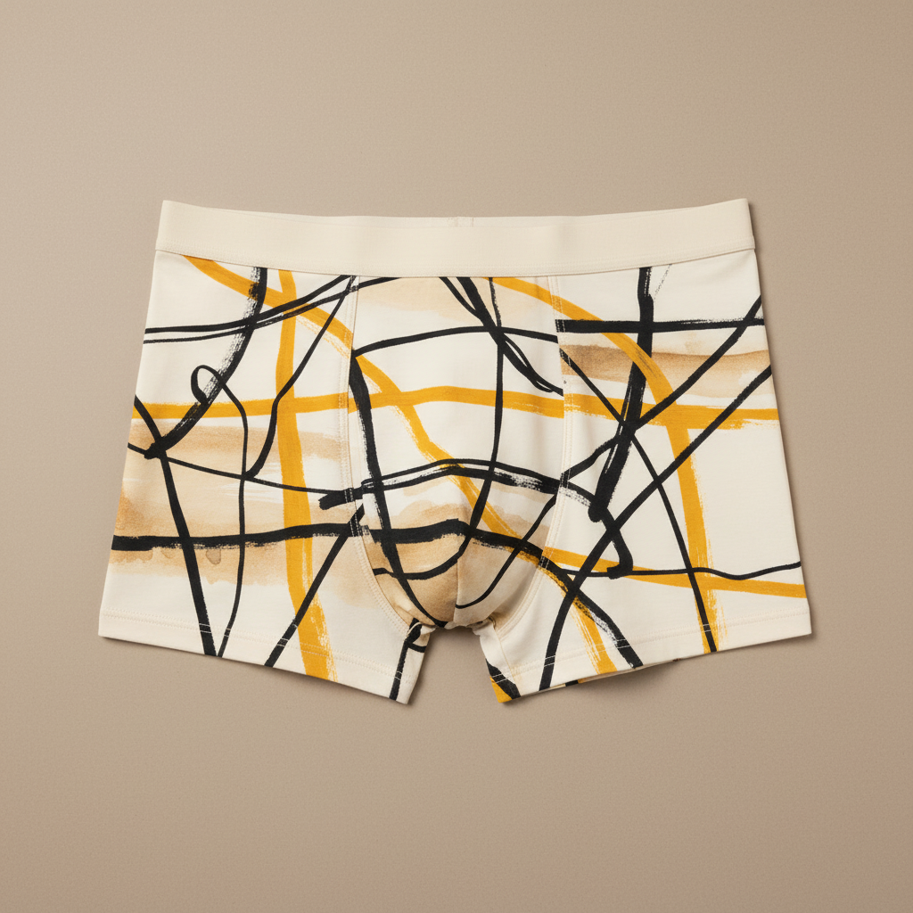 Boxer Abstract Black & Saffron