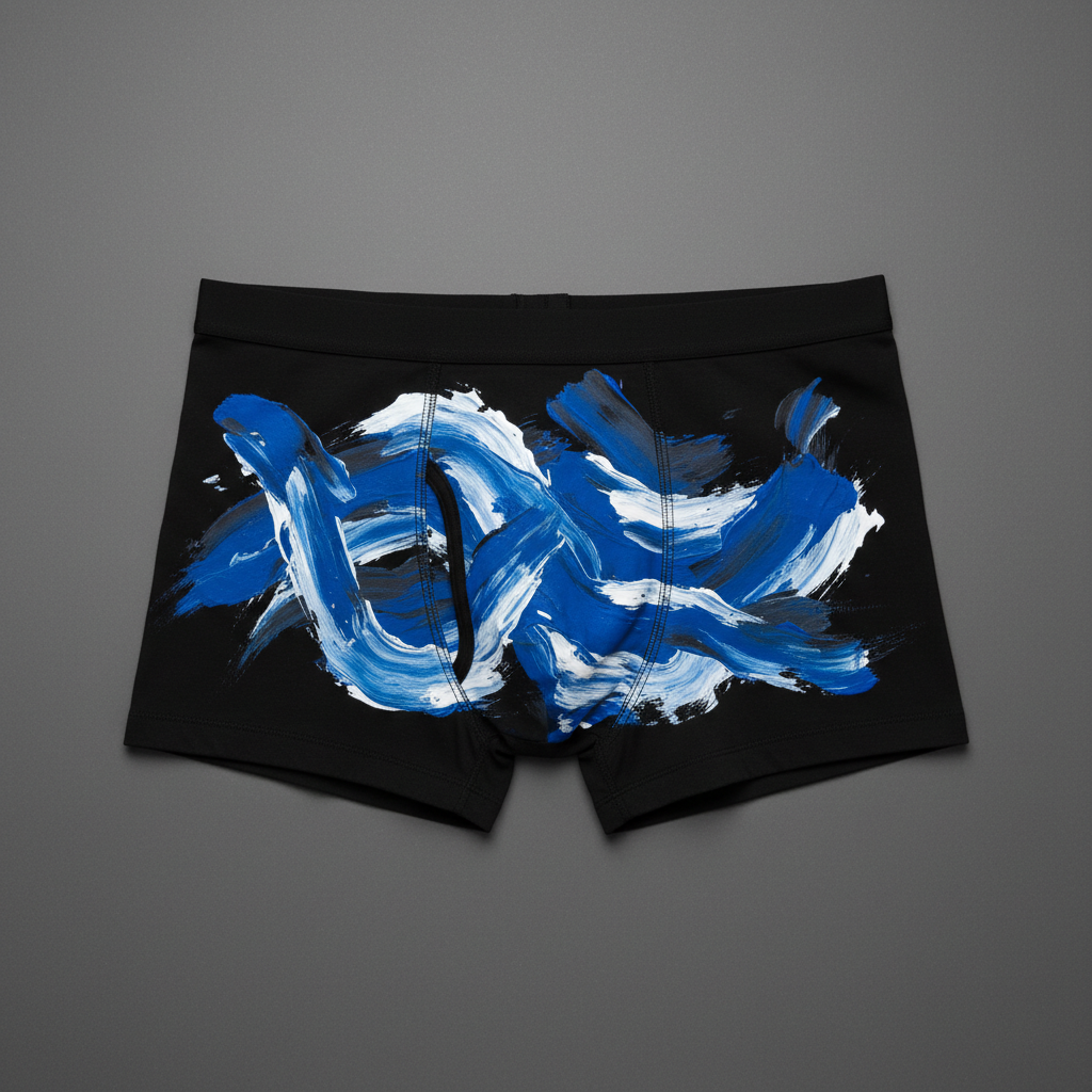 Boxer Abstract Blue & White