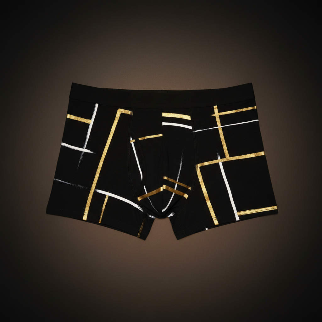 Boxer Abstract Gold & White