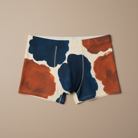 Boxer Abstract Navy & Rust