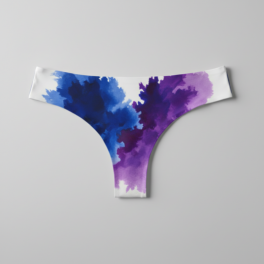 Tanga Abstrait Cobalt et Violet