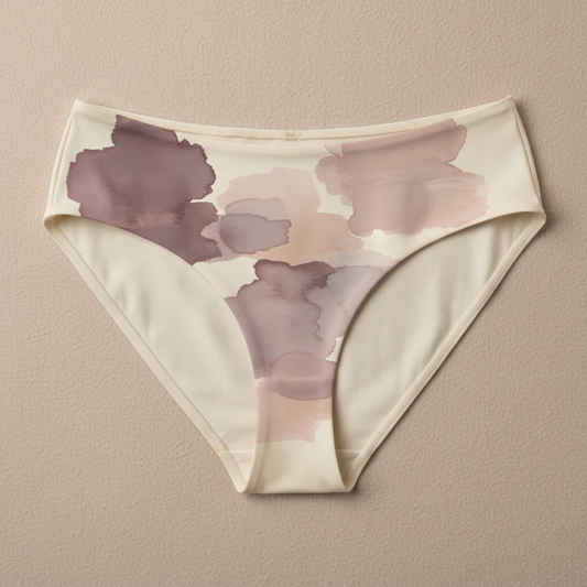 Soutien-gorge sans armature motif abstrait mauve et blush