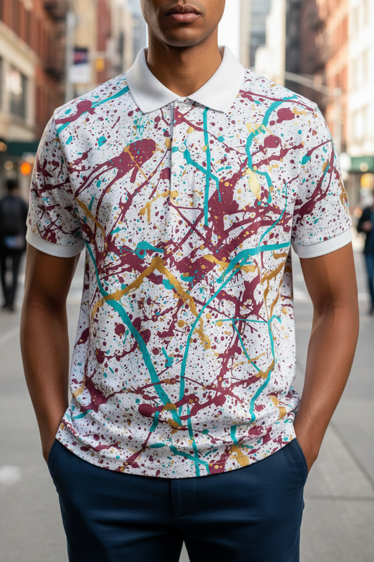 Polo Salpicaduras Burdeos Cryptic Nine — vista frontal