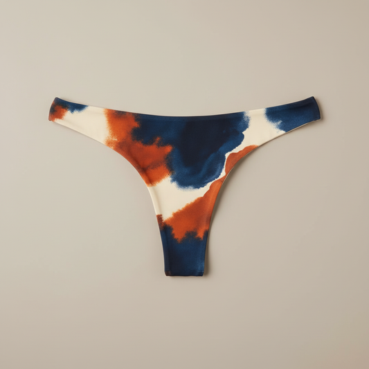 Tanga Abstract Navy & Rust — vista trasera
