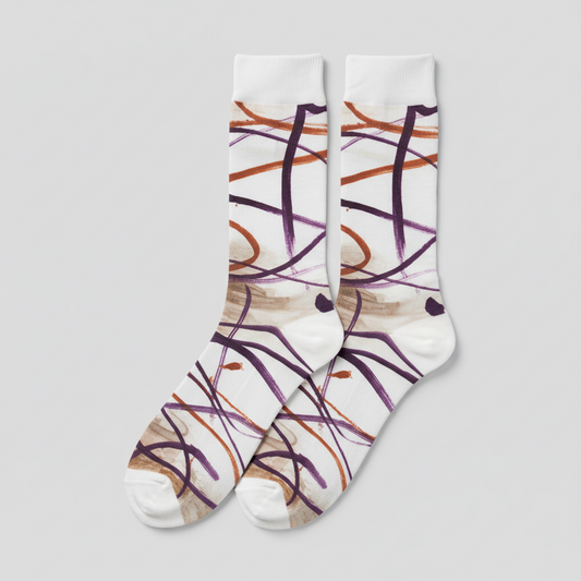 Calligraphy Socks — Plum & Sienna