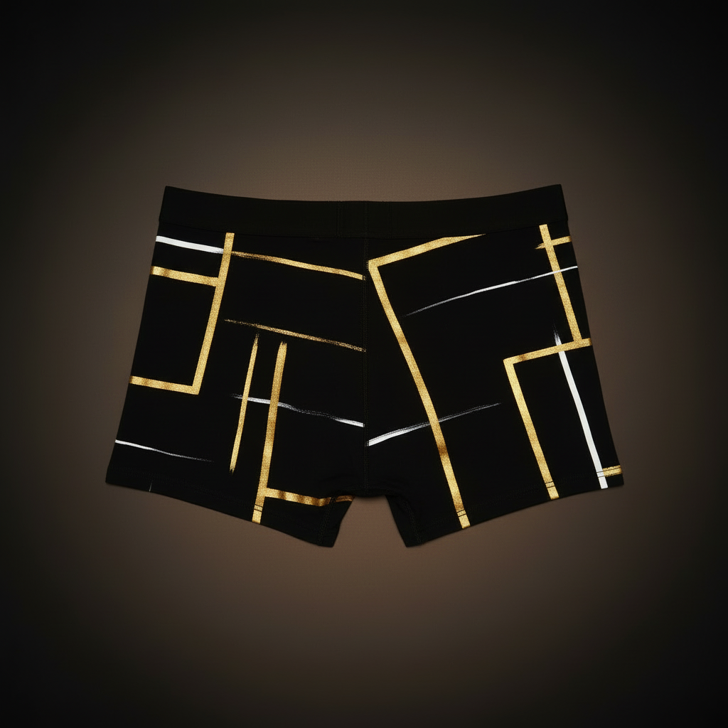 Vista trasera boxer dorado blanco